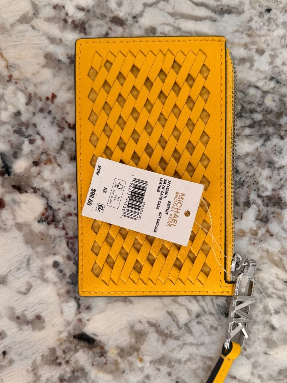 Michael Kors Yellow Leather Card Holder / Wristlet